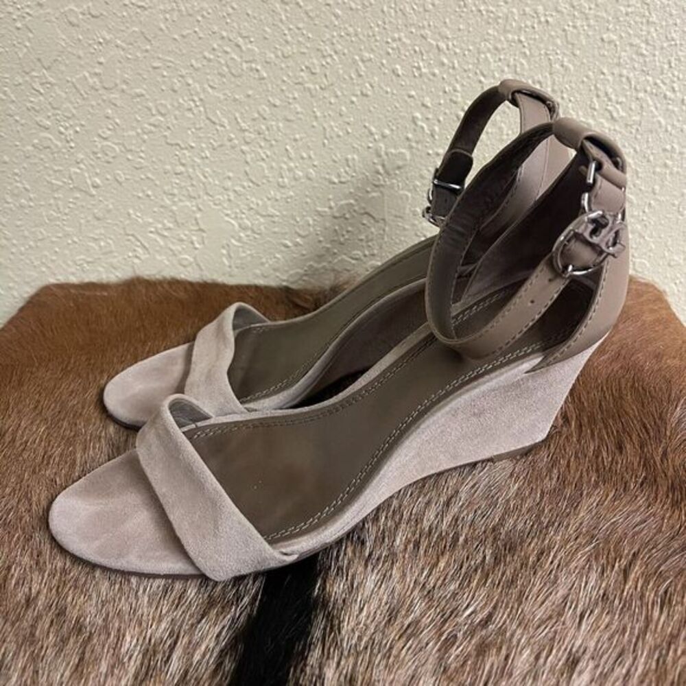 Tory Burch Taupe Wedge Sandals